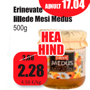 Allahindlus - Erinevate lillede Mesi Medus 500 g