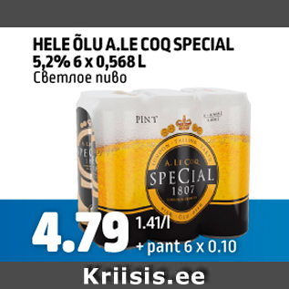 Allahindlus - HELE ÕLU A.LE COQ SPECIAL