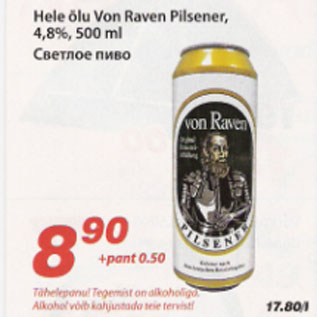 Allahindlus - Hele Õlu Von Raven Pilsner