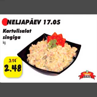 Allahindlus - Kartulisalat singiga kg