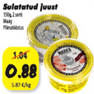 Allahindlus - Sulatatud juust 150g 2 sorti