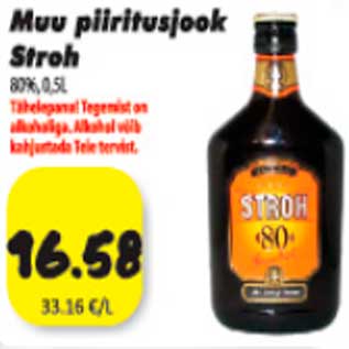 Allahindlus - Muu piiritusjook Stroh 80%, 0,5l