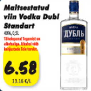 Allahindlus - Maitsestatud viin Vodka Dubl Standart 40%, 0,5l