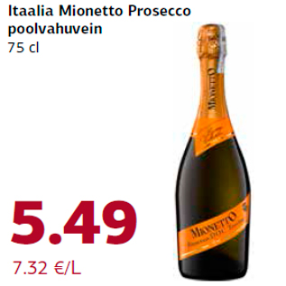 Allahindlus - Itaalia Mionetto Prosecco poolvahuvein 75 cl