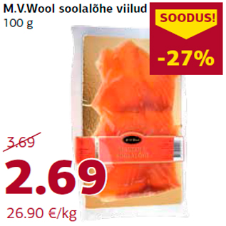 Allahindlus - M.V.Wool soolalõhe viilud 100 g