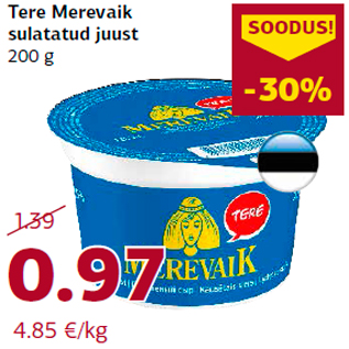 Allahindlus - Tere Merevaik sulatatud juust 200 g