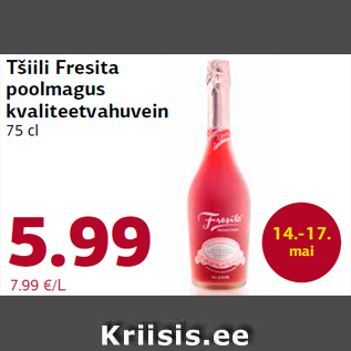 Allahindlus - Tšiili Fresita poolmagus kvaliteetvahuvein 75 cl