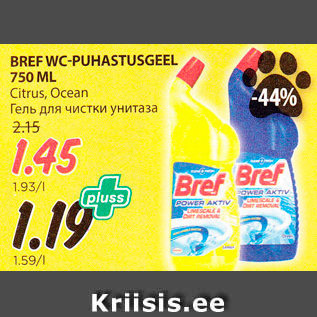 Allahindlus - BREF WC-PUHASTUSGEEL 750 ML