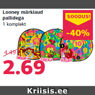 Allahindlus - Looney märklaud pallidega