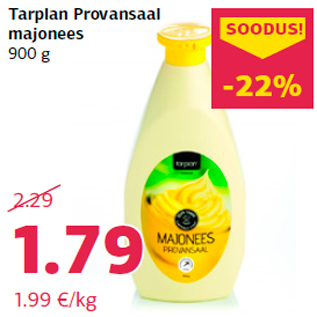 Allahindlus - Tarplan Provansaal majonees 900 g