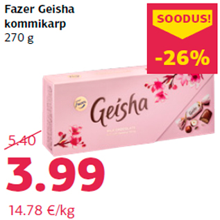 Allahindlus - Fazer Geisha kommikarp 270 g