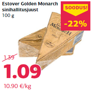 Allahindlus - Estover Golden Monarch sinihallitusjuust 100 g