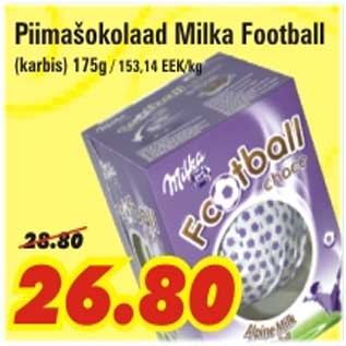 Allahindlus - Piimašokolaad Milka Football