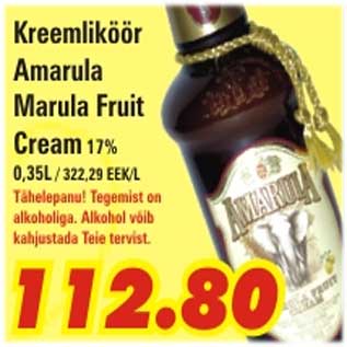 Allahindlus - Kreemliköör Amarula Marula Fruit Cream