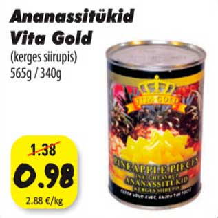 Allahindlus - Ananassitükid Vita Gold