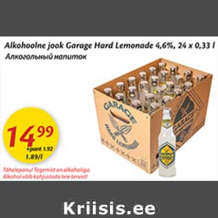 Allahindlus - Alkohoolne jook Garage Hard Lemonade