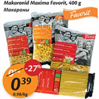 Allahindlus - Makaronid Maxima Favorit,