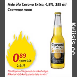 Allahindlus - Hele õlu Corona Extra,