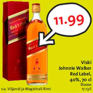 Allahindlus - Viski Johnnie Walker Red Label