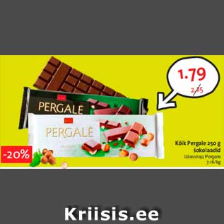 Allahindlus - Kõik Pergale 250 g šokolaadid