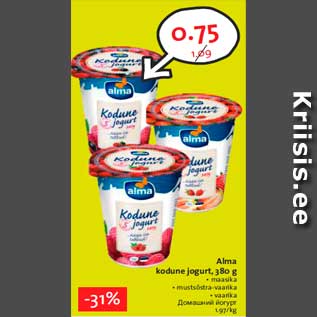 Allahindlus - Alma kodune jogurt, 380 g