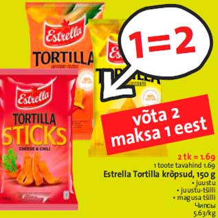 Allahindlus - Estrella Tortilla krõpsud, 150 g