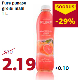 Allahindlus - Pure punase greibi mahl 1 L