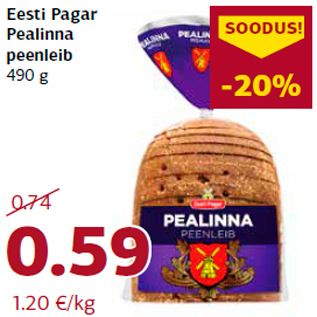 Allahindlus - Eesti Pagar Pealinna peenleib 490 g