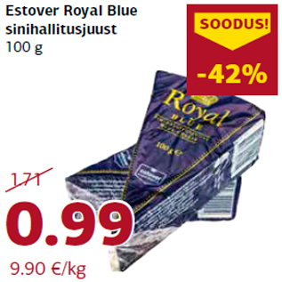 Allahindlus - Estover Royal Blue sinihallitusjuust 100 g