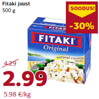 Allahindlus - Fitaki juust 500 g