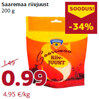 Allahindlus - Saaremaa riivjuust 200 g