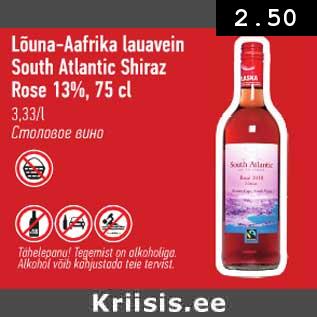 Allahindlus - Lõuna-Aafrika lauavein South Atlantic Shiraz Rose