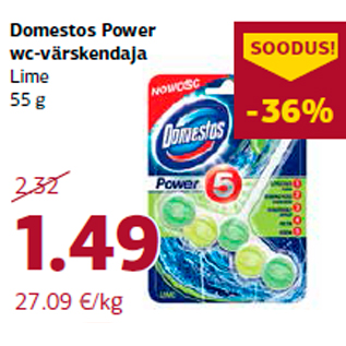 Allahindlus - Domestos Power wc-värskendaja