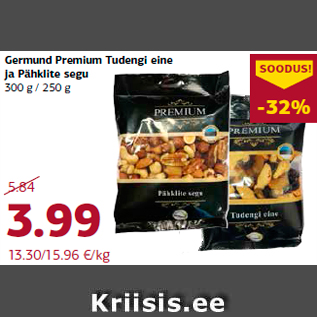 Allahindlus - Germund Premium Tudengi eine ja Pähklite segu