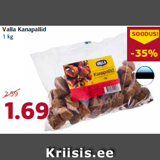 Allahindlus - Valla Kanapallid 1 kg