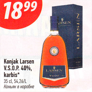 Allahindlus - Konjak Larsen V.S.O.P. 40%, karbis*