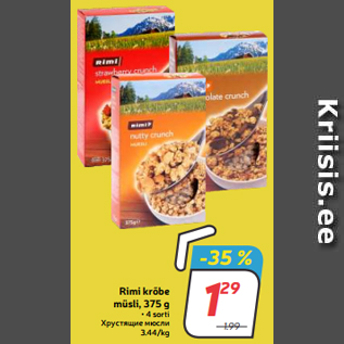 Allahindlus - Rimi krõbe müsli, 375 g