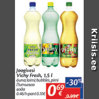 Allahindlus - Joogivesi Vichy Fresh, 1,5 l