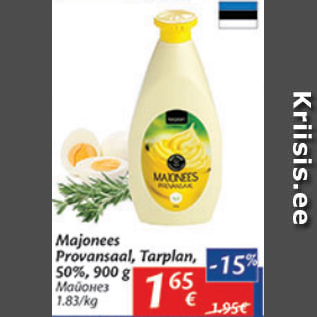 Allahindlus - Majonees Provansaal, Tarplan, 50%, 900 g