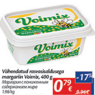 Allahindlus - Vähendatud rasvasisaldusega margariin Voimix, 400 g