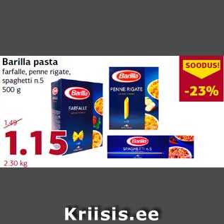 Allahindlus - Barilla pasta