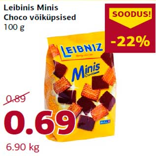 Allahindlus - Leibinis Minis Choco võiküpsised 100 g