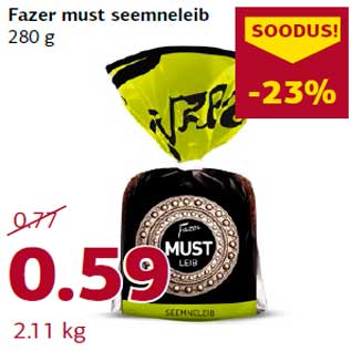 Allahindlus - Fazer must seemneleib 280 g