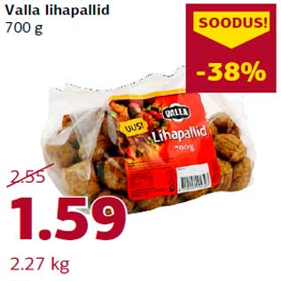 Allahindlus - Valla lihapallid 700 g