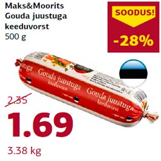 Allahindlus - Maks&Moorits Gouda juustuga keeduvorst 500 g