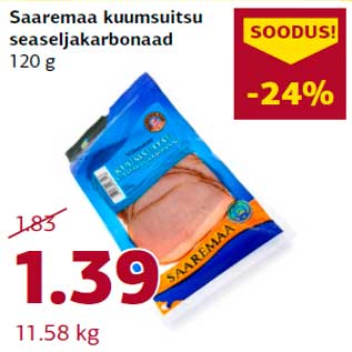 Allahindlus - Saaremaa kuumsuitsu seaseljakarbonaad 120 g