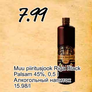 Allahindlus - Muu piiritusjook Riga Black Palsam