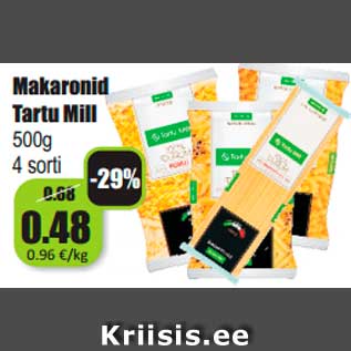 Allahindlus - Makaronid Tartu Mill