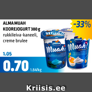 Allahindlus - ALMA MUAN KOOREJOGURT 380 g