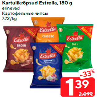 Allahindlus - Kartulikrõpsud Estrella, 180 g